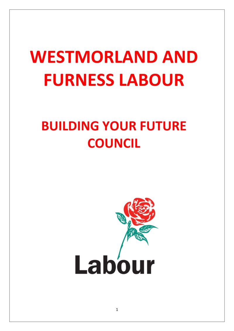 Westmorland & Furness Labour manifesto in red writing on white background