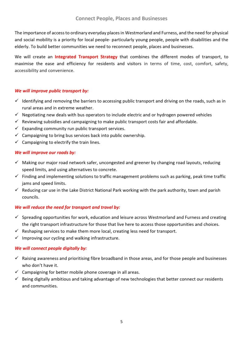 Westmorland & Furness manifesto (content)